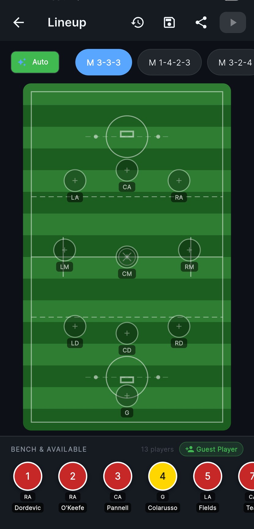 Lineup Builder